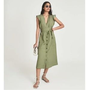 Reiss Emma Plunge Midi Dress size 6